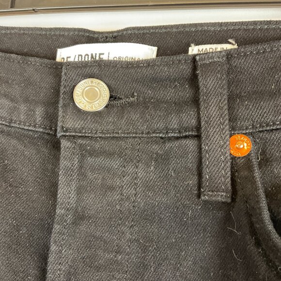RE/DONE Jeans 28 High Rise Ankle Crop Black Button Fly - Picture 5 of 10